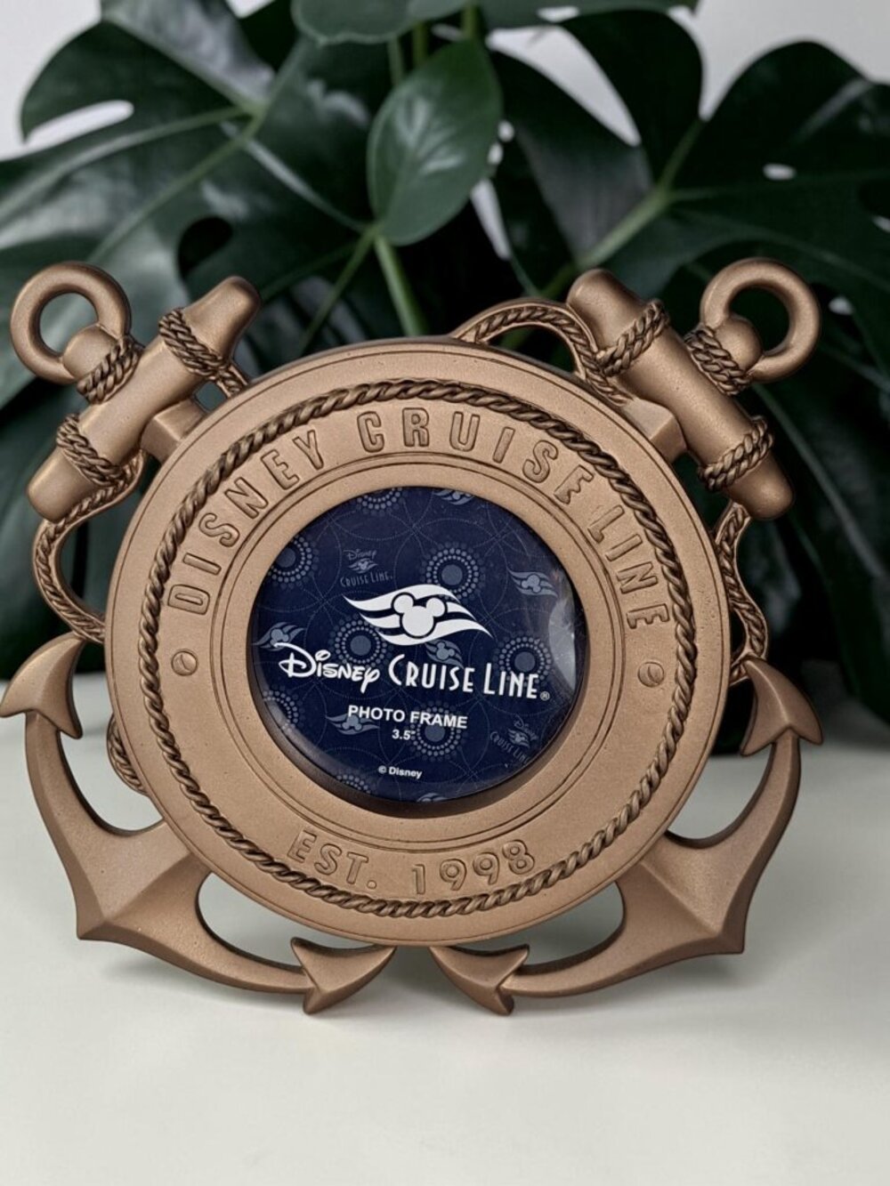 Tabletop Disney Cruise Line Souvenir Porthole Frame Anchors Nautical 3.5 photo